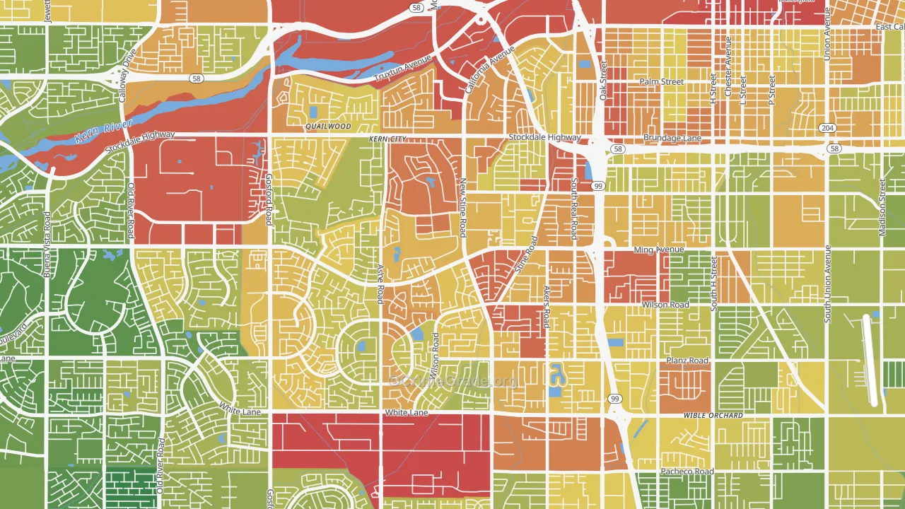 93309, CA Map of Vehicle Theft Rates