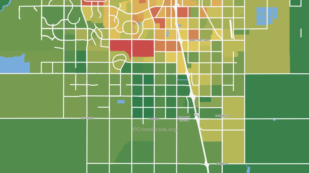 93313, CA Map of Vehicle Theft Rates