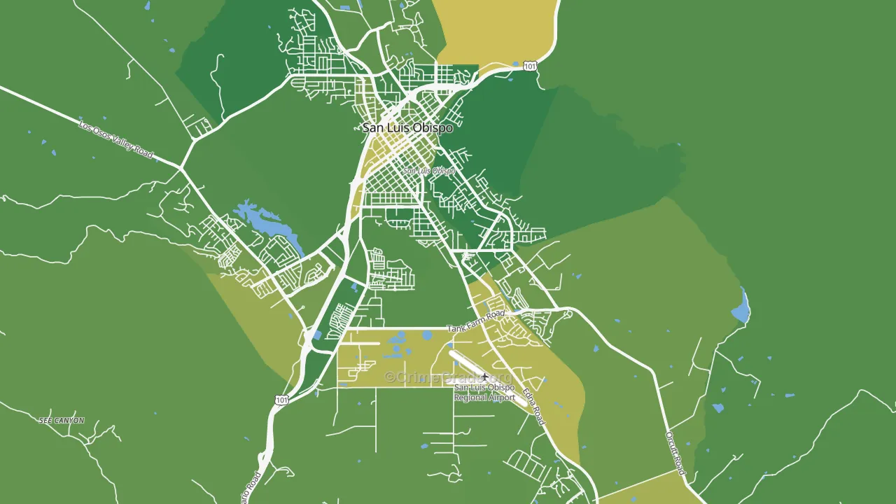 93401, CA Map of Vehicle Theft Rates