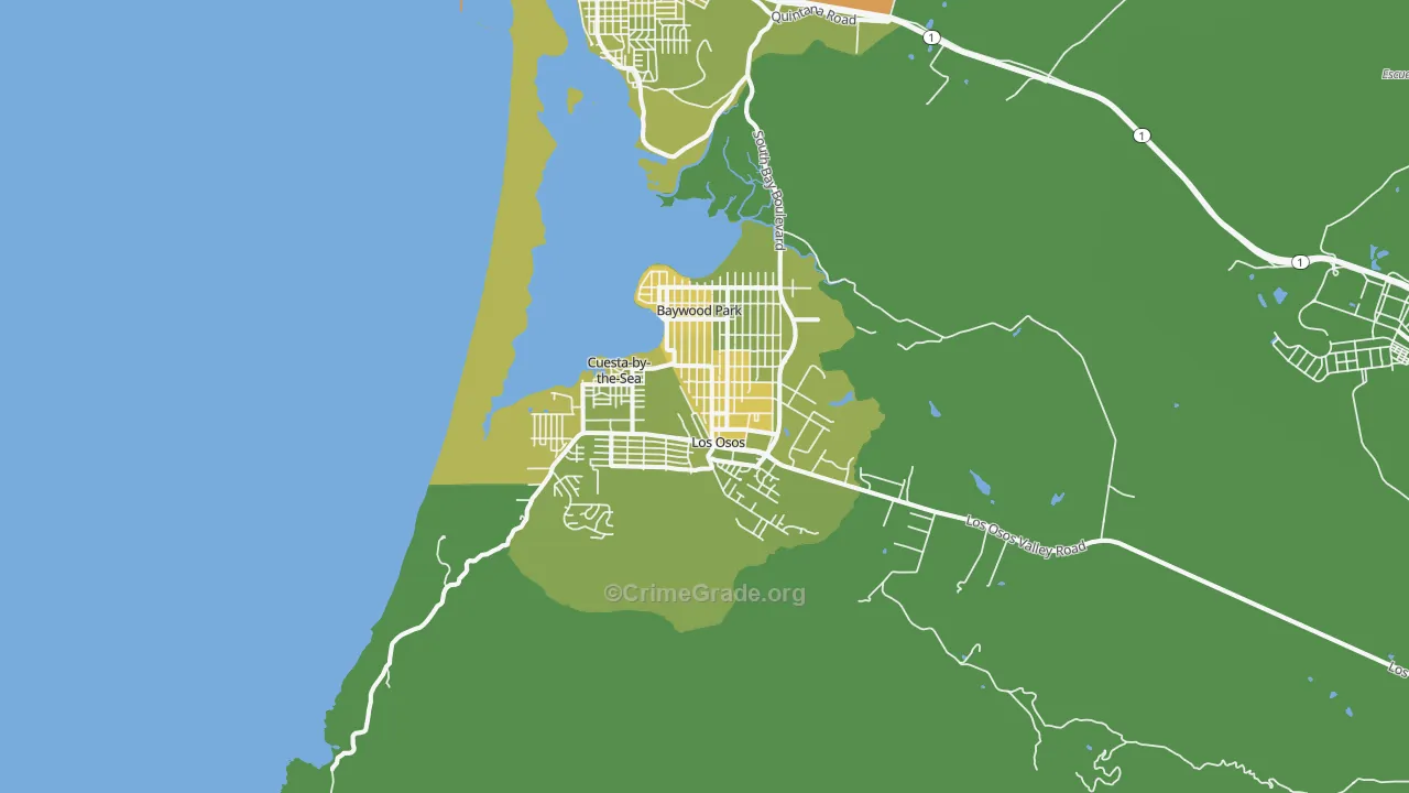 93402, CA Map of Vehicle Theft Rates