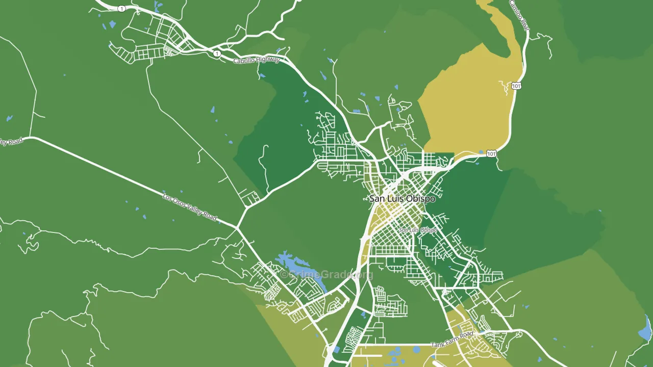 93405, CA Map of Vehicle Theft Rates