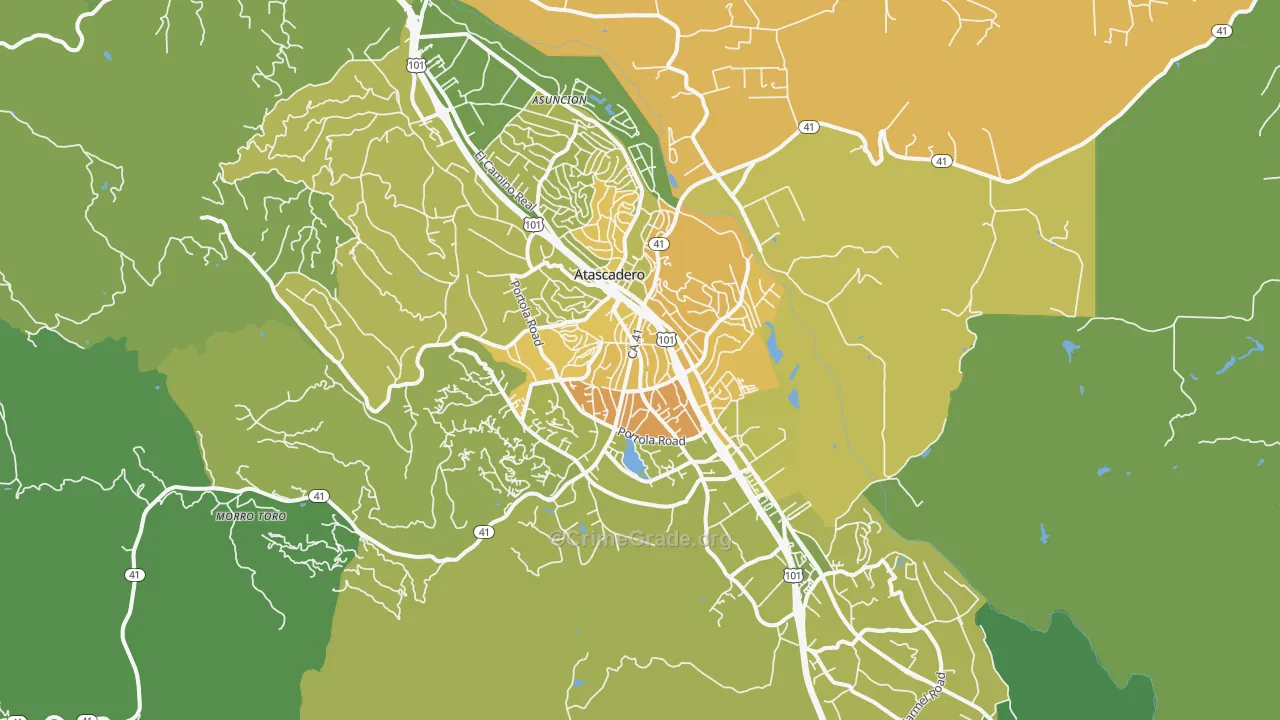 93422, CA Map of Vehicle Theft Rates