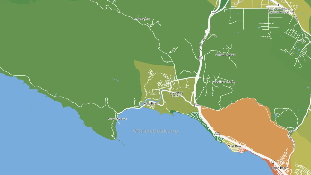 93424, CA Map of Vehicle Theft Rates
