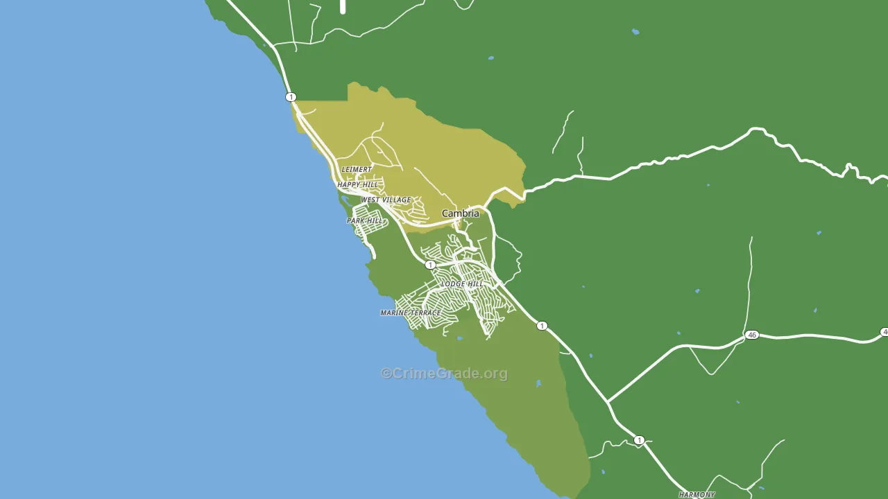93428, CA Map of Vehicle Theft Rates