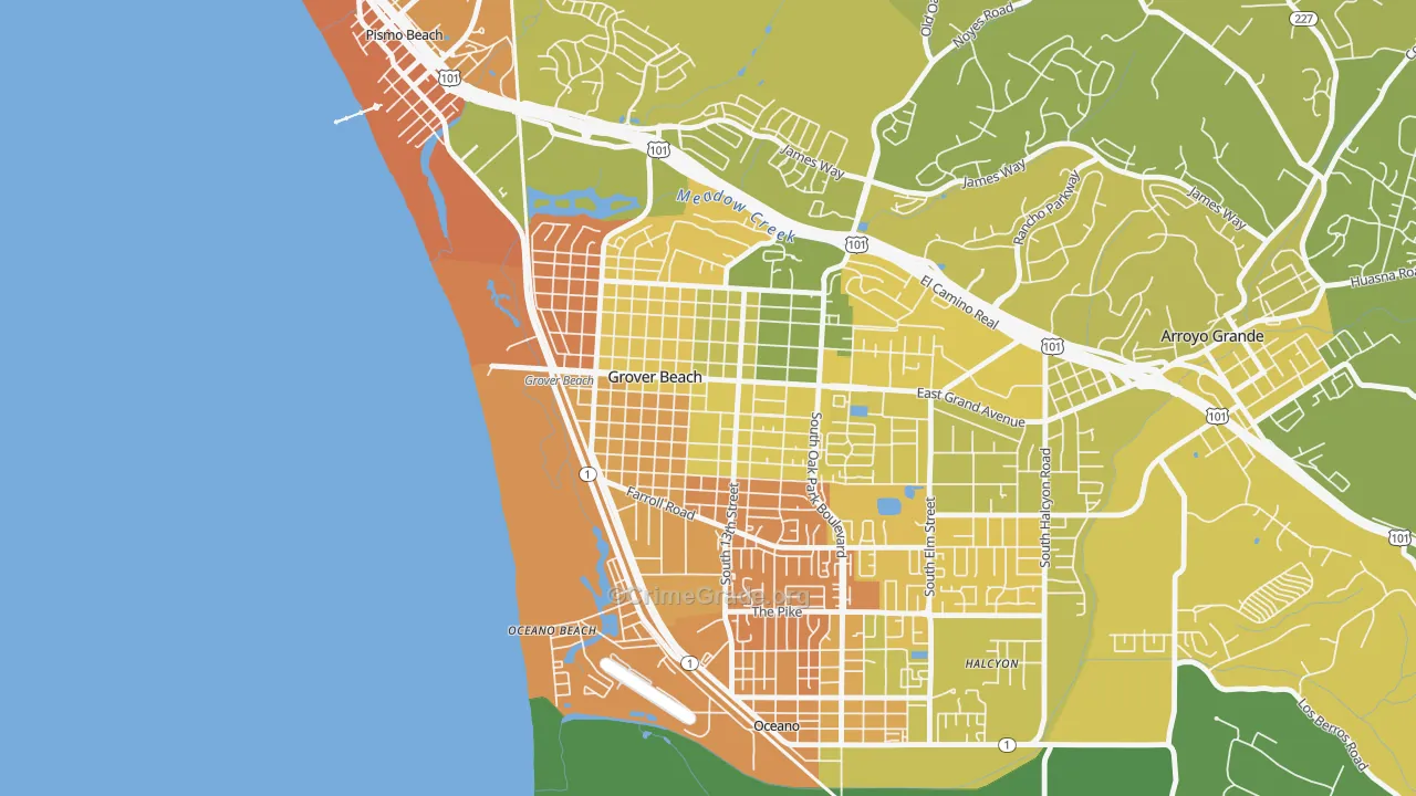 93433, CA Map of Vehicle Theft Rates