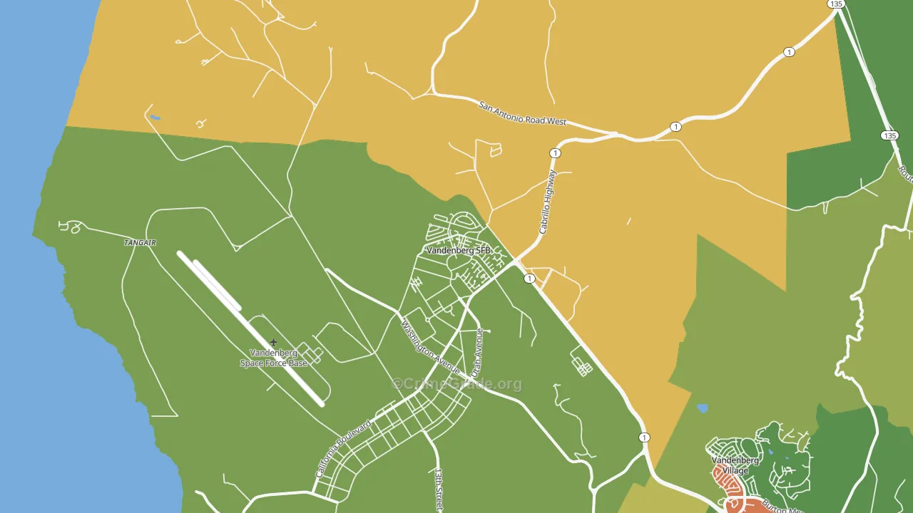 93437, CA Map of Vehicle Theft Rates
