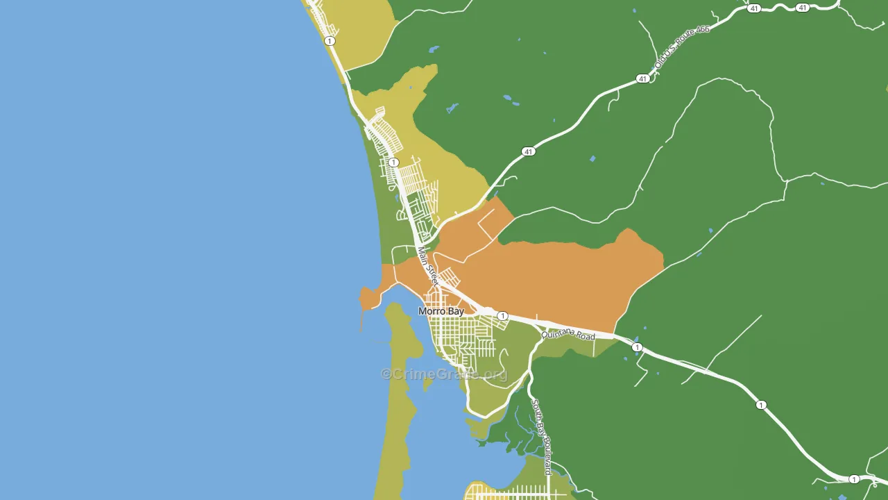 93442, CA Map of Vehicle Theft Rates