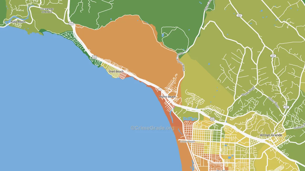 93449, CA Map of Vehicle Theft Rates