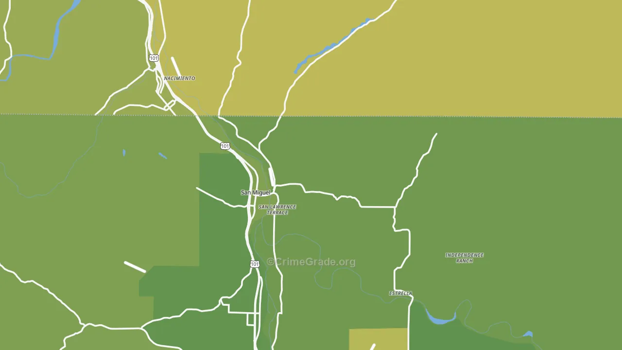 93451, CA Map of Vehicle Theft Rates
