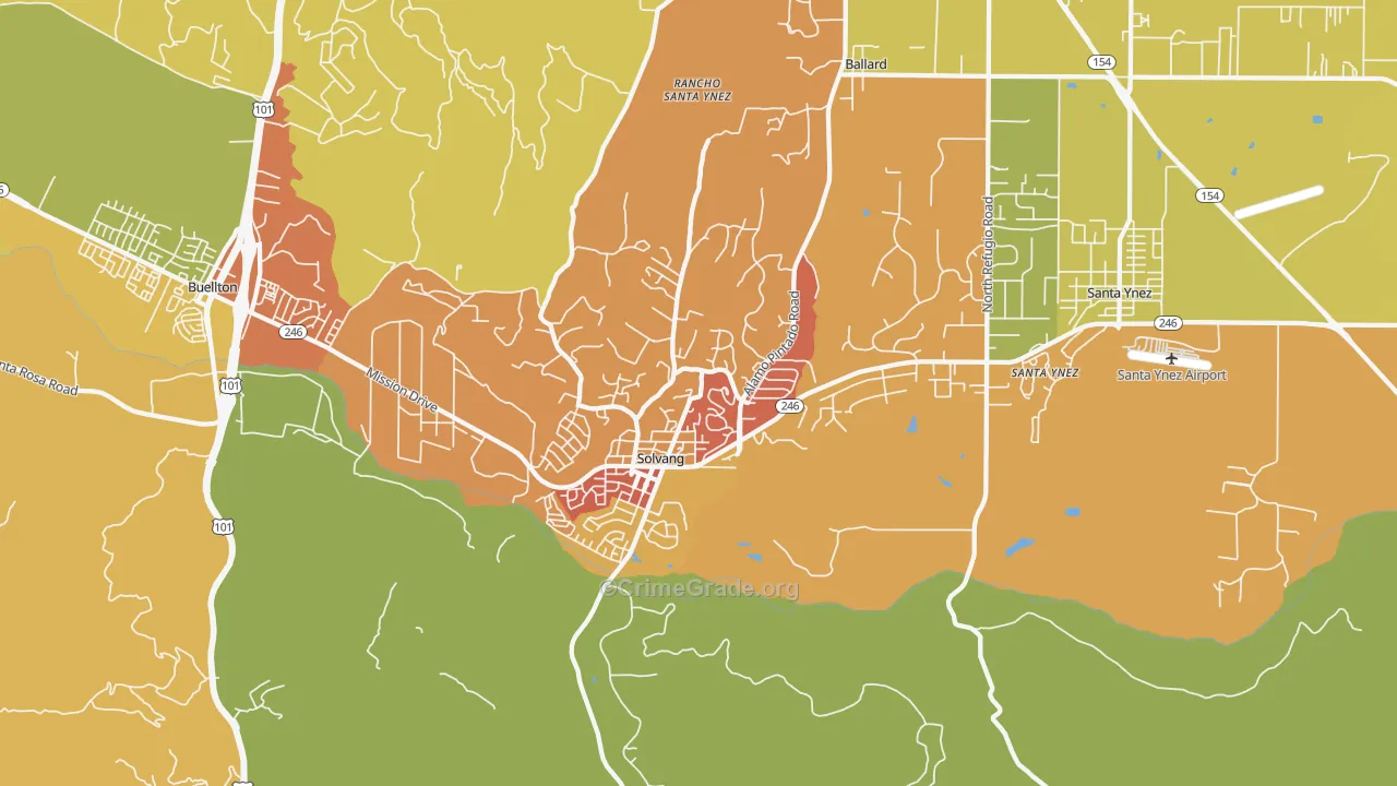 93463, CA Map of Vehicle Theft Rates