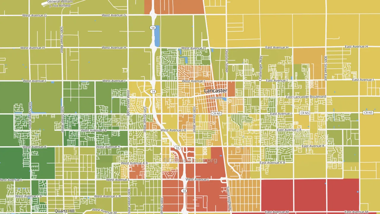 93534, CA Map of Vehicle Theft Rates