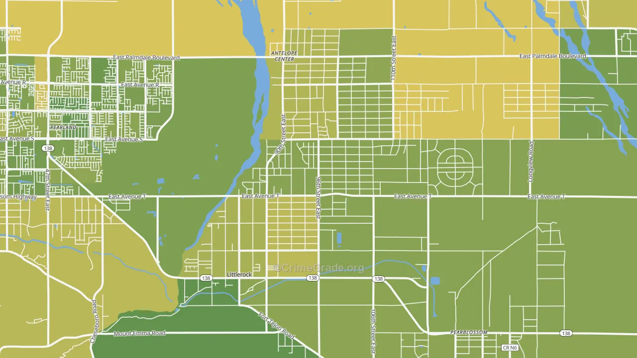 93543, CA Map of Vehicle Theft Rates