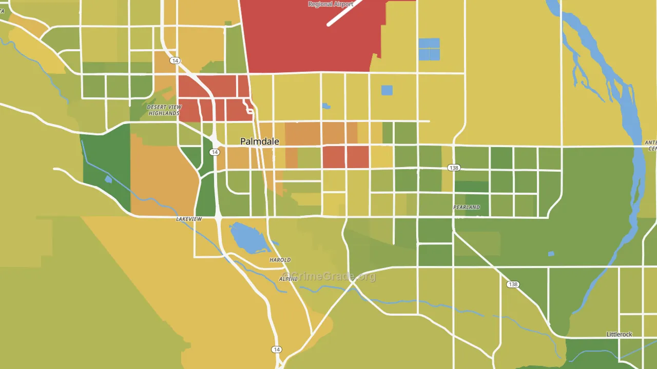 93550, CA Map of Vehicle Theft Rates