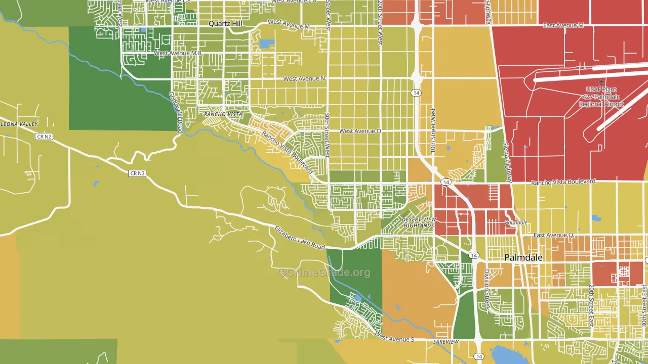 93551, CA Map of Vehicle Theft Rates