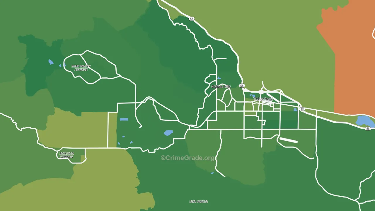 93561, CA Map of Vehicle Theft Rates