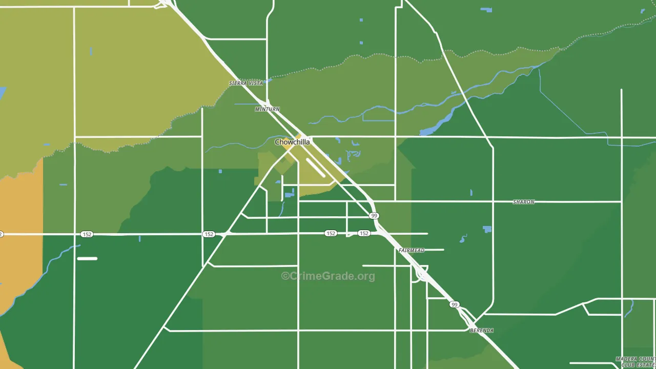 93610, CA Map of Vehicle Theft Rates