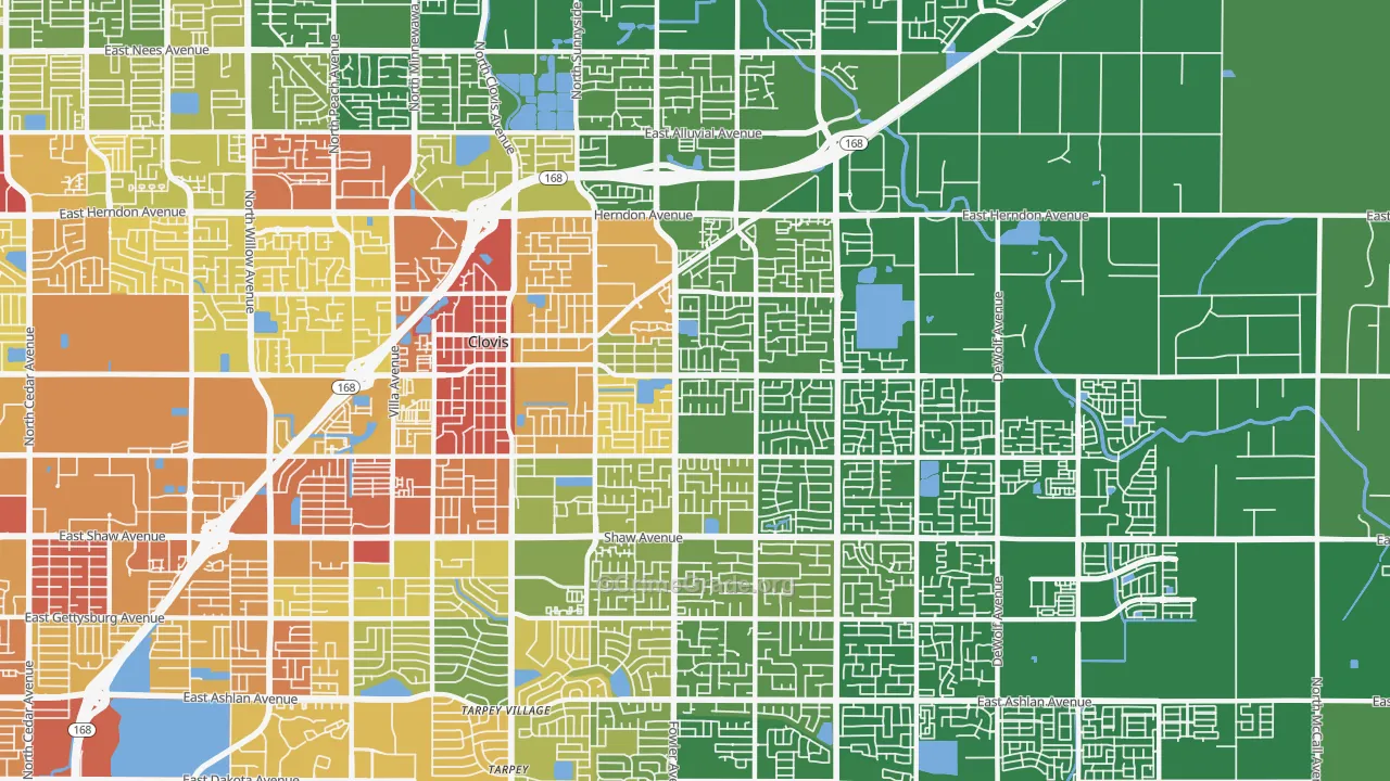 93611, CA Map of Vehicle Theft Rates