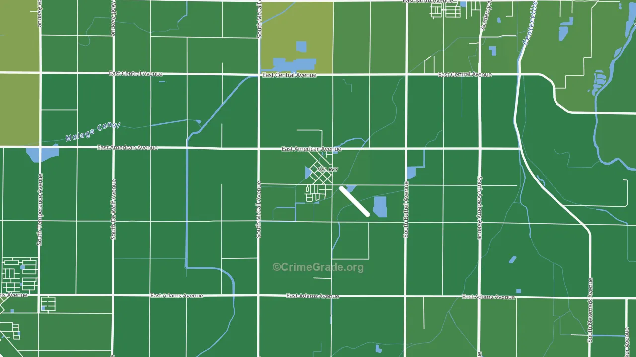 93616, CA Map of Vehicle Theft Rates