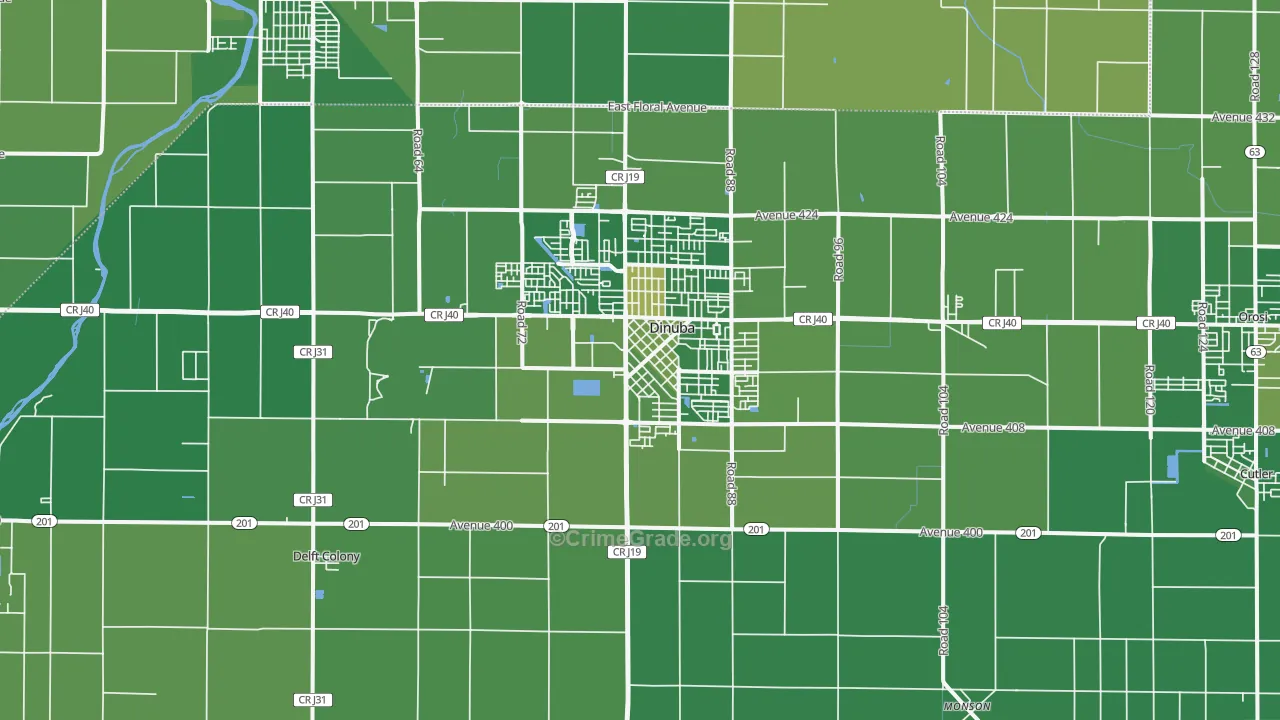 93618, CA Map of Vehicle Theft Rates