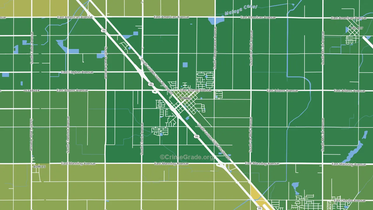 93625, CA Map of Vehicle Theft Rates