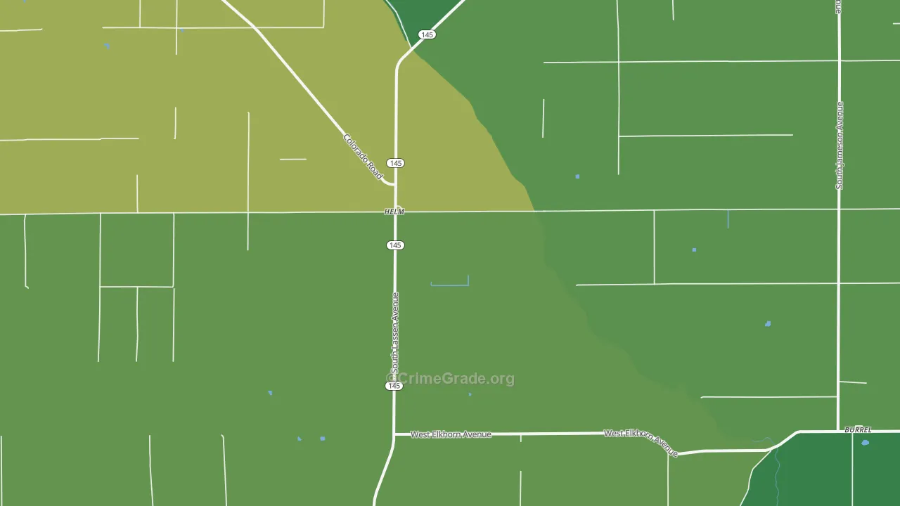 93627, CA Map of Vehicle Theft Rates