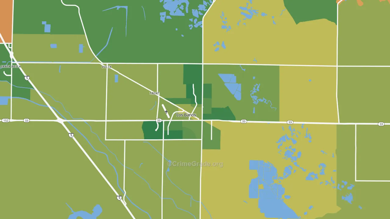 93635, CA Map of Vehicle Theft Rates