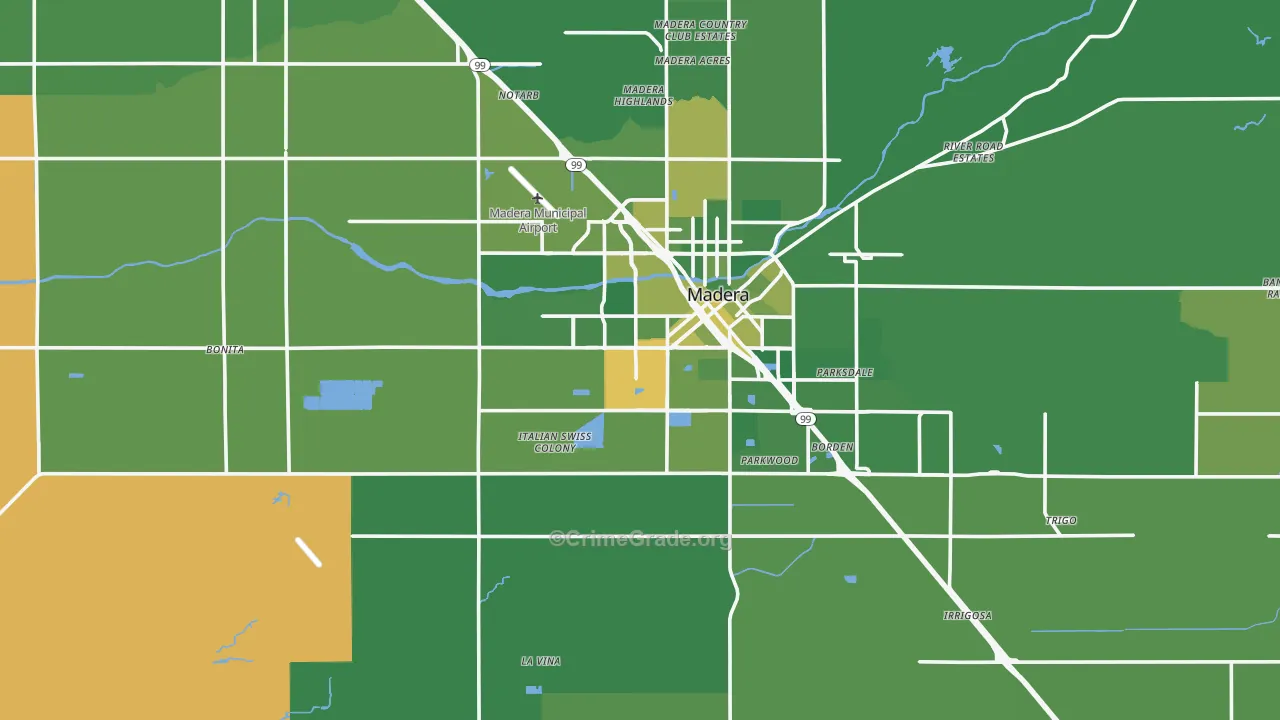93637, CA Map of Vehicle Theft Rates