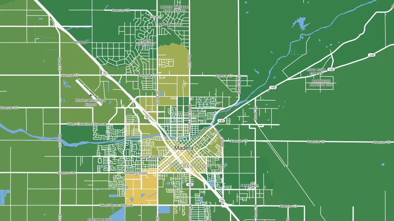 93638, CA Map of Vehicle Theft Rates