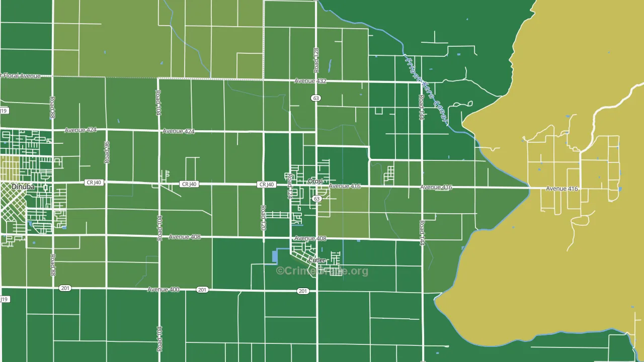 93647, CA Map of Vehicle Theft Rates