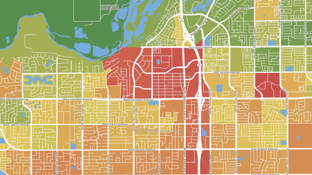 93650, CA Map of Vehicle Theft Rates
