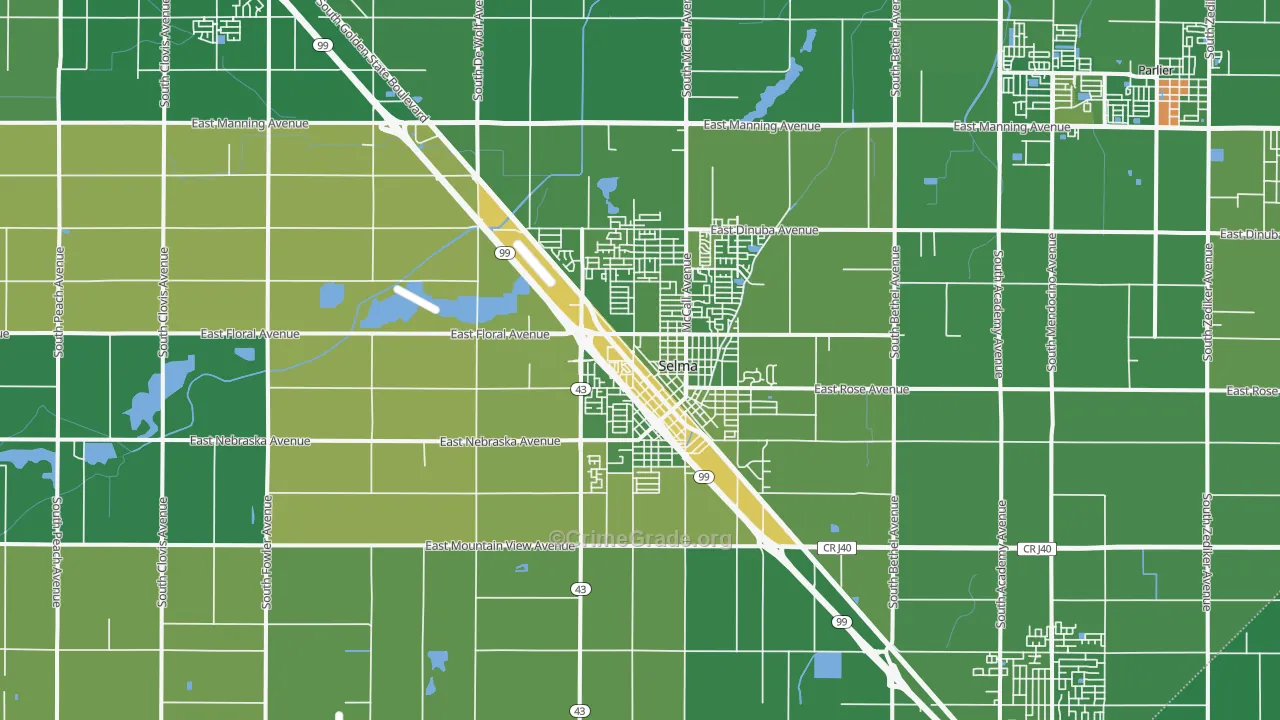 93662, CA Map of Vehicle Theft Rates