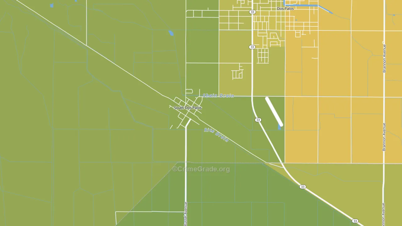 93665, CA Map of Vehicle Theft Rates