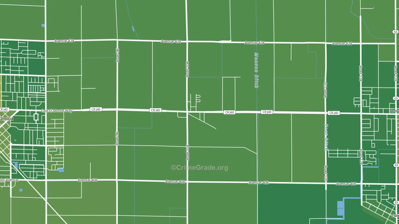 93666, CA Map of Vehicle Theft Rates