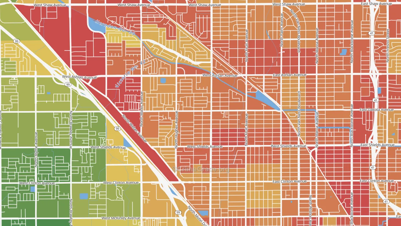 93705, CA Map of Vehicle Theft Rates
