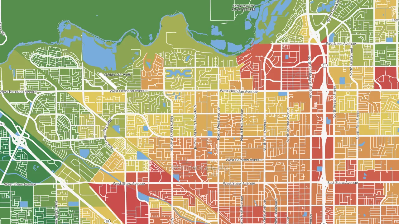 93711, CA Map of Vehicle Theft Rates