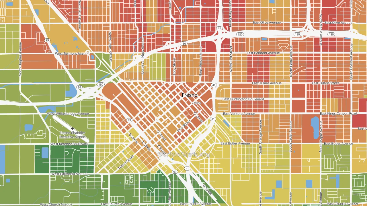 93721, CA Map of Vehicle Theft Rates