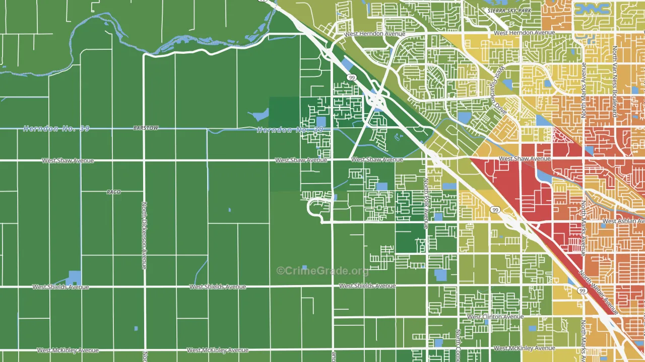 93723, CA Map of Vehicle Theft Rates