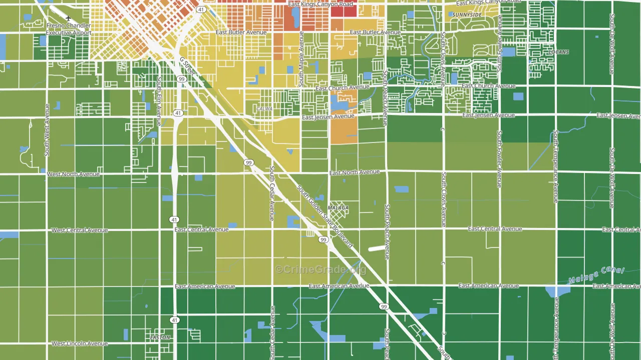 93725, CA Map of Vehicle Theft Rates