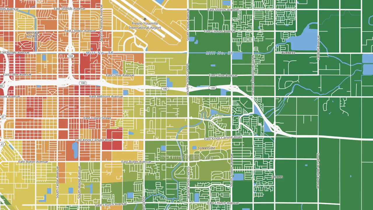 93727, CA Map of Vehicle Theft Rates
