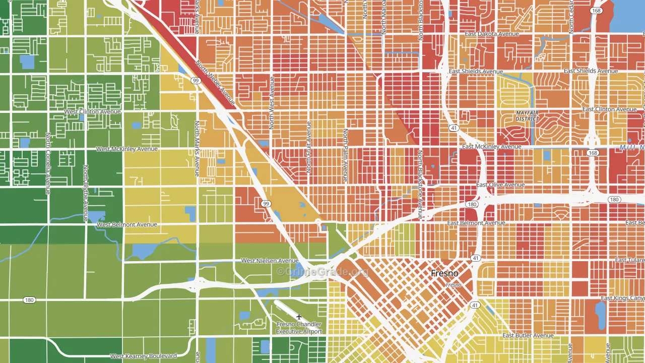93728, CA Map of Vehicle Theft Rates
