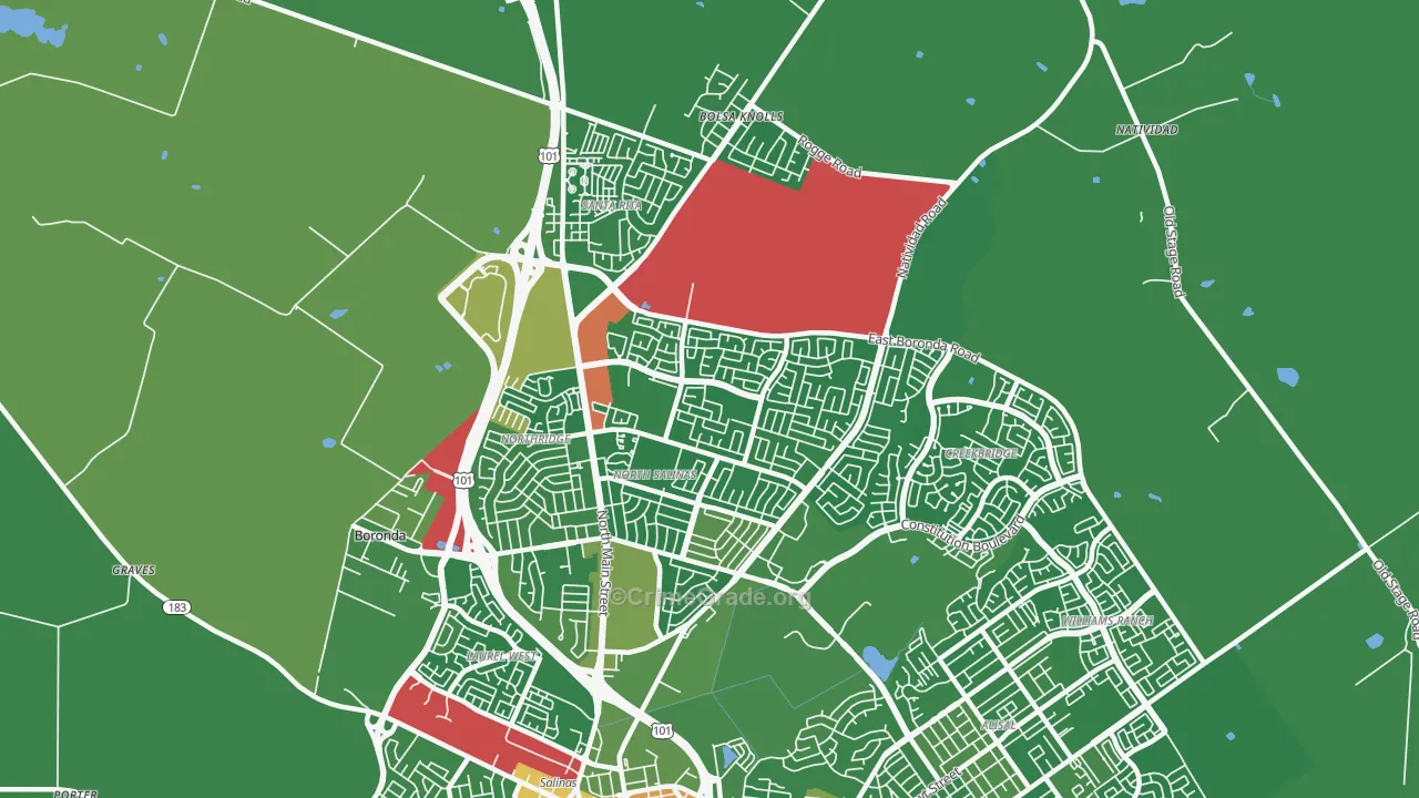 93906, CA Map of Vehicle Theft Rates