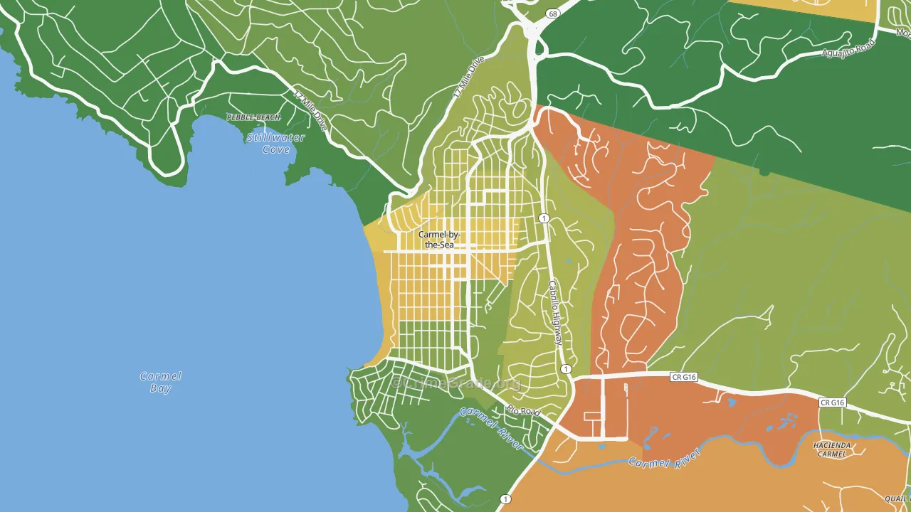 93921, CA Map of Vehicle Theft Rates