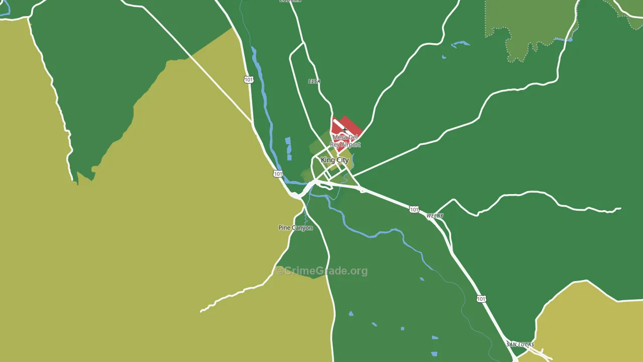 93930, CA Map of Vehicle Theft Rates
