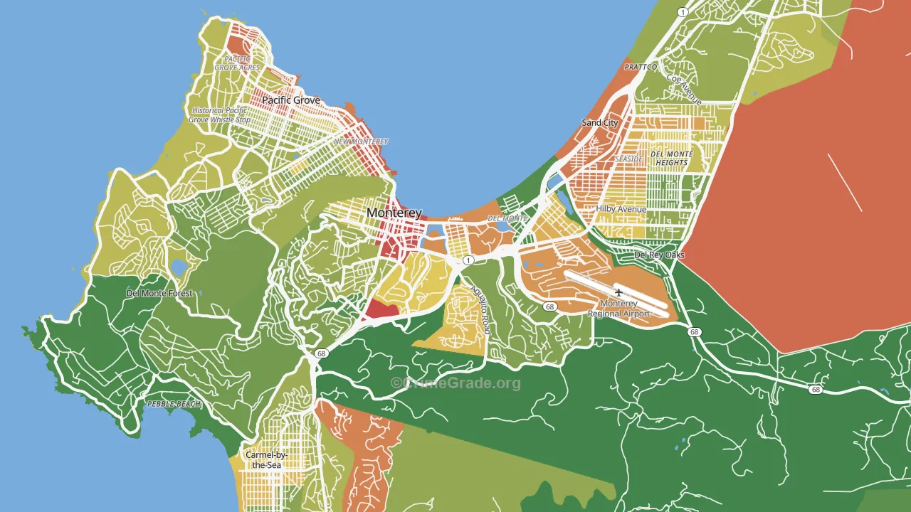 93940, CA Map of Vehicle Theft Rates