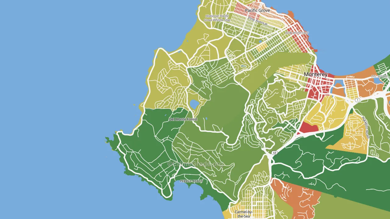 93953, CA Map of Vehicle Theft Rates