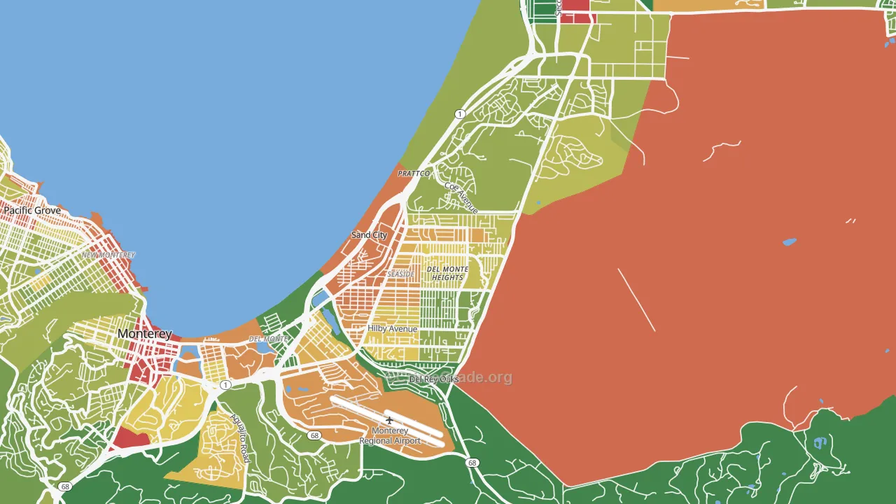 93955, CA Map of Vehicle Theft Rates