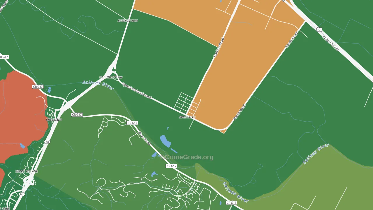 93962, CA Map of Vehicle Theft Rates
