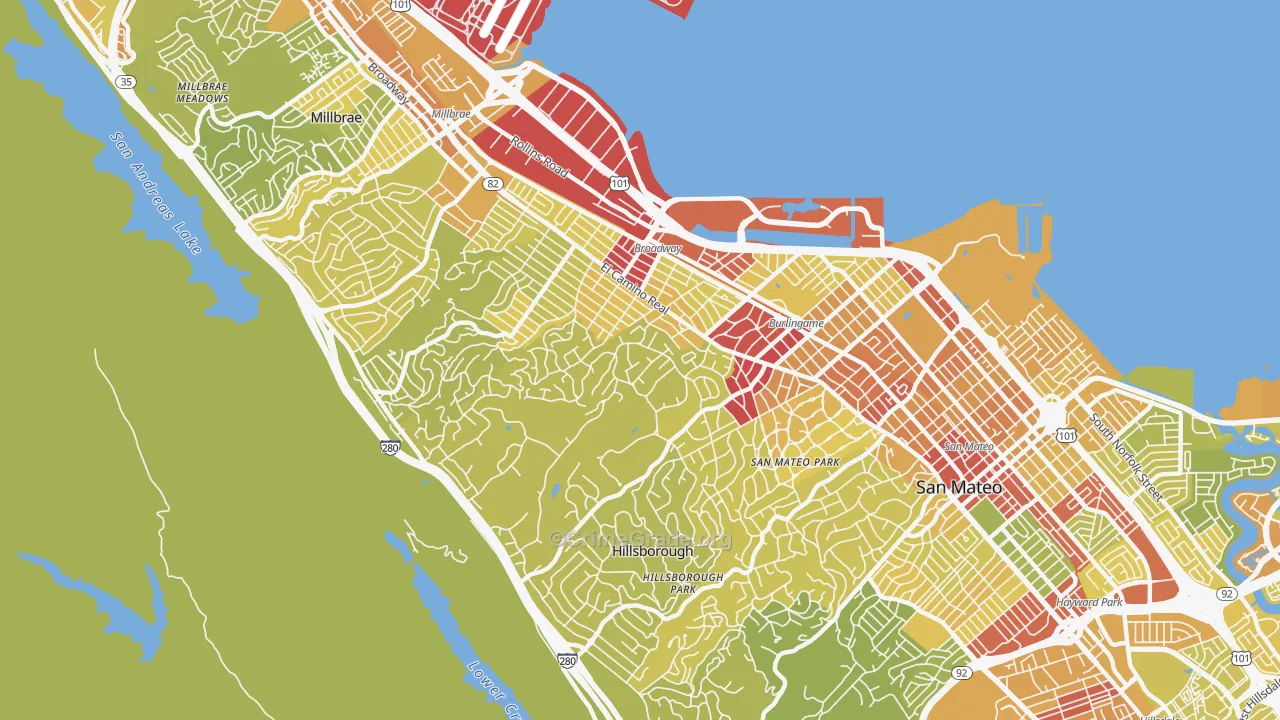 94010, CA Map of Vehicle Theft Rates