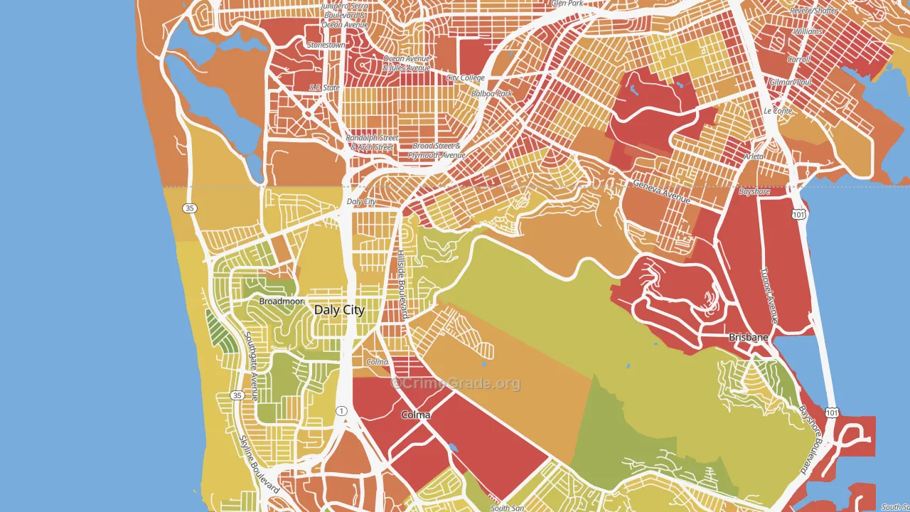 94014, CA Map of Vehicle Theft Rates