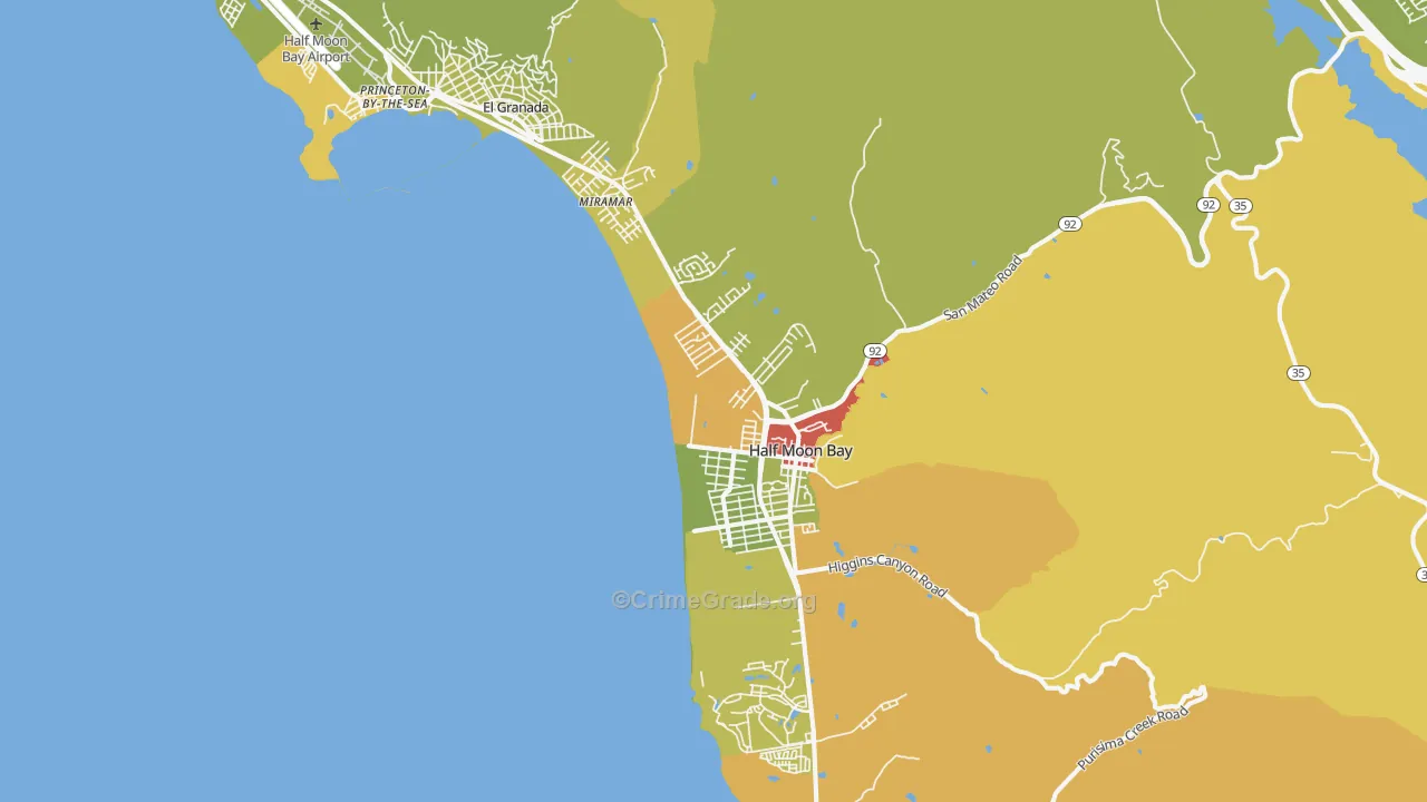 94019, CA Map of Vehicle Theft Rates